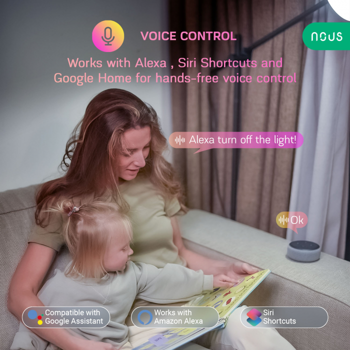 Set 4 Becuri LED RGB Smart NOUS P4, E14, Control din aplicatie [15]