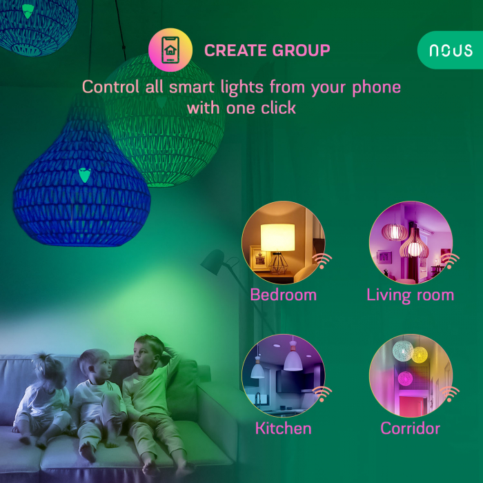 Set 4 Becuri LED RGB Smart NOUS P4, E14, Control din aplicatie [13]