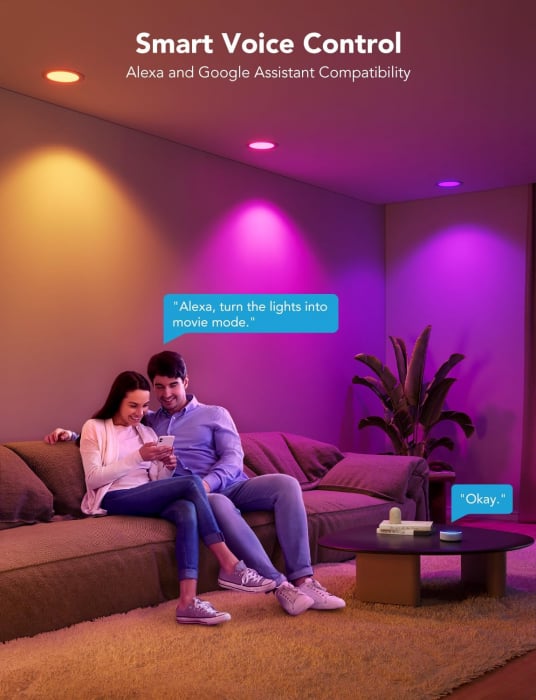 Set 2 spoturi incastrate LED Govee H601B Smart Recessed Lighting 4 Inch, RGBWW, 850 Lumeni, 11W [2]