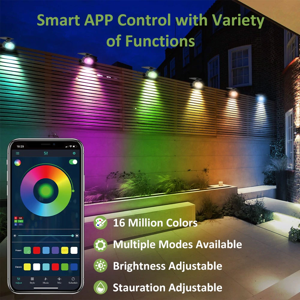 Set 2 lampi solare Novostella RGB Inteligente, Bluetooth, Control Aplicatie, sincronizare muzica [4]