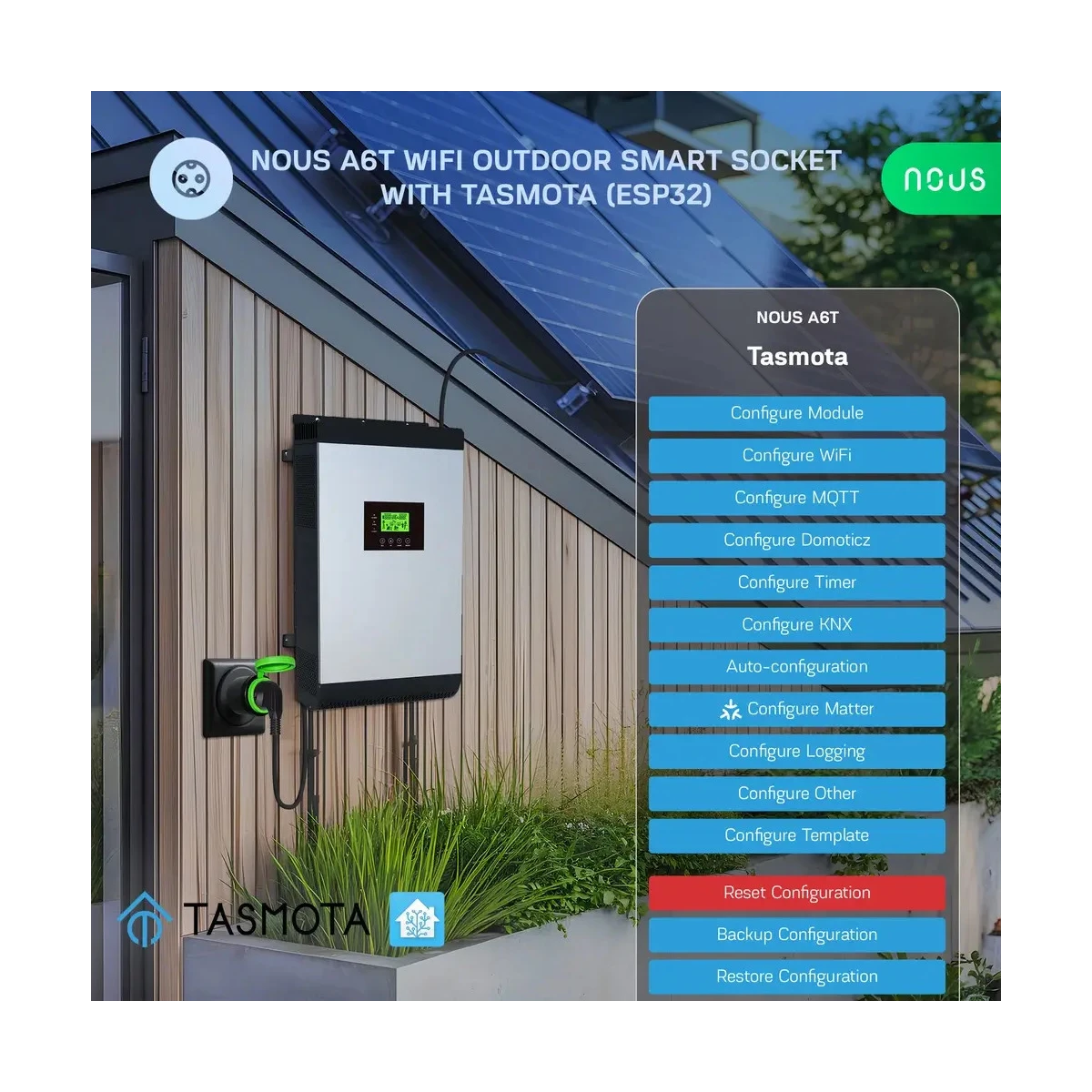 Set 2 prize Inteligente WiFi pentru exterior NOUS A6T, IP44, 16A - Tasmota [4]