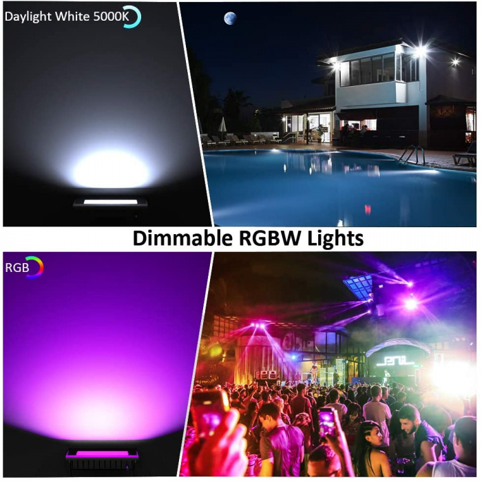 Proiectoare de podea LED RGB Novostella, Smart, Wifi, Alexa,Google , 100W, Exterior IP66 waterproof [5]