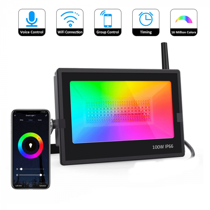 Proiectoare de podea LED RGB Novostella, Smart, Wifi, Alexa,Google , 100W, Exterior IP66 waterproof [2]