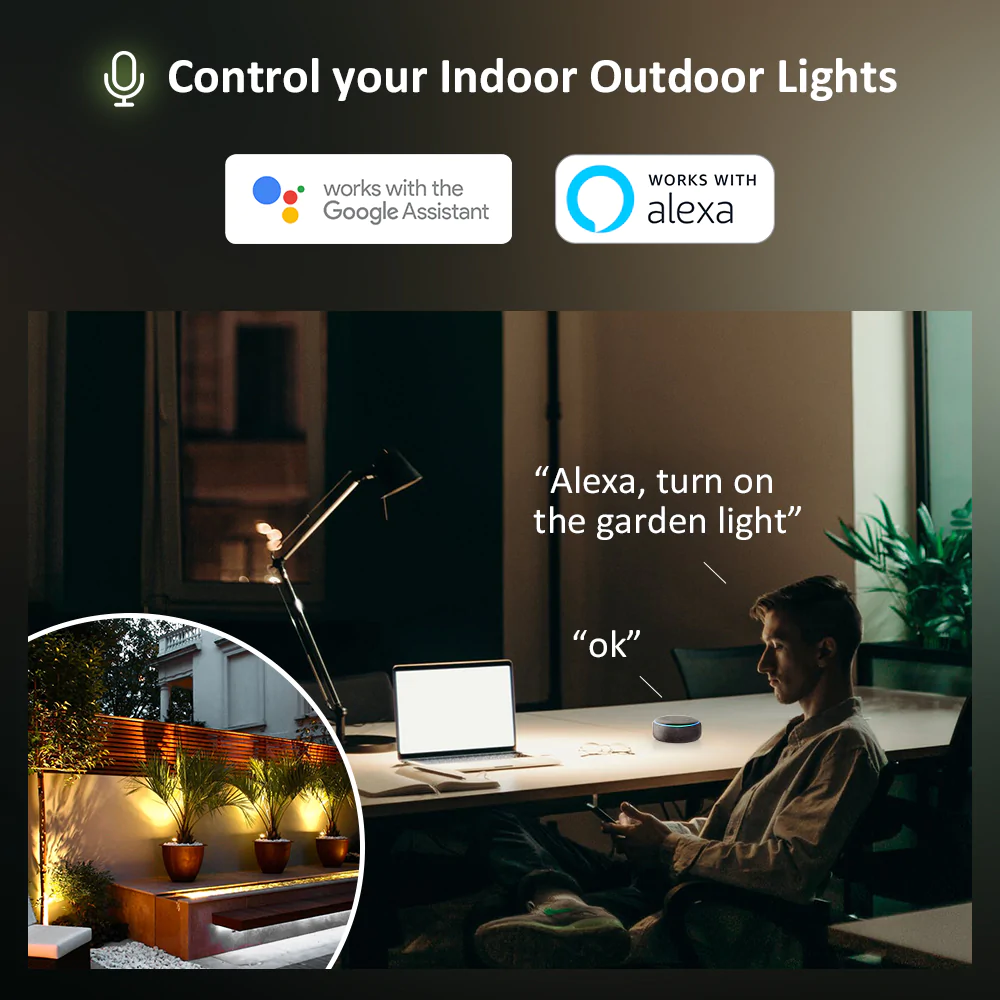 Set 2 proiectoare de podea Smart LED RGBCW Novostella NTF36, Wifi, Alexa,Google , 20W, Exterior IP66 Lumina alba dimabil [6]