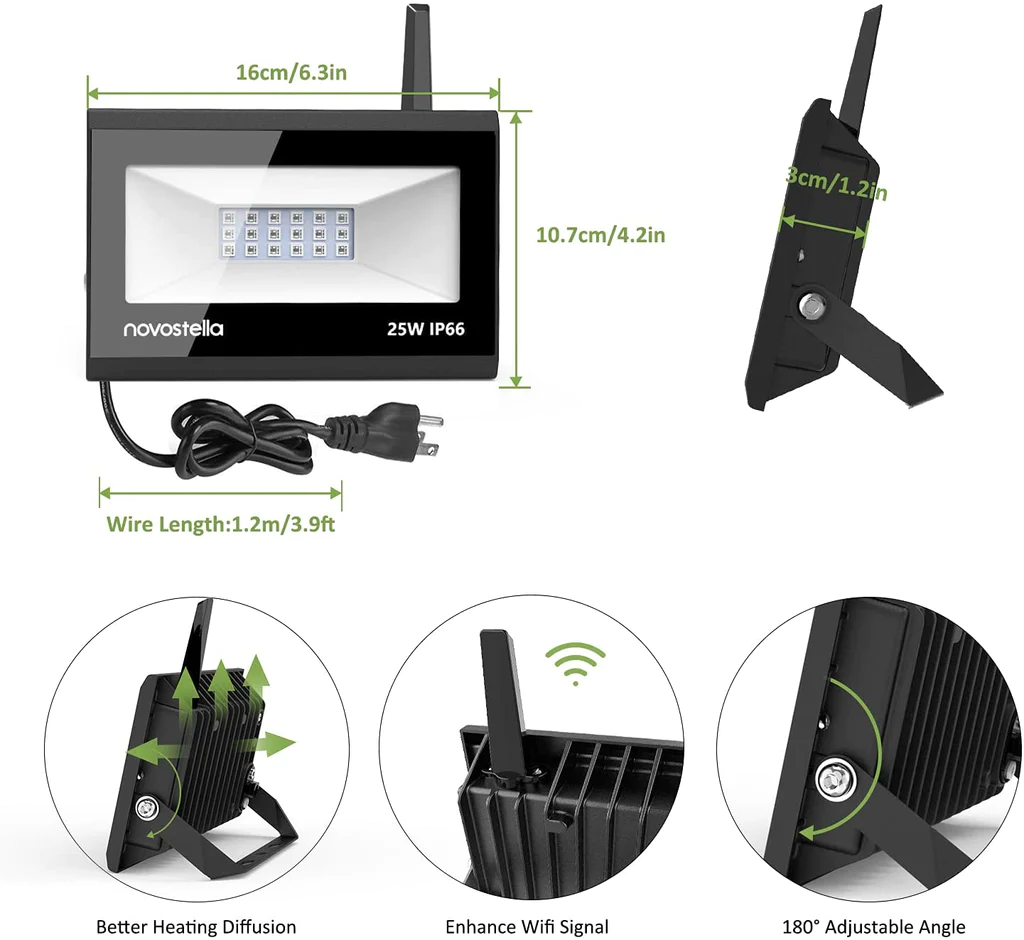 Set 2 proiectoare de podea Smart Novostella Blaze 2 Pack 25W RGB NTF80 Wifi, Alexa, Google, Exterior IP66 [6]