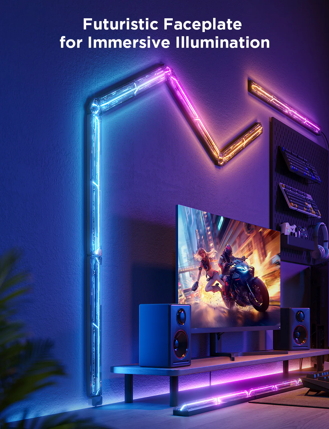 Set 4+1 bara LED Govee Gaming Wall Light, H6063, RGBIC, Smart, Sincronizare Muzica, Wifi, Alexa, Google Assistant [2]