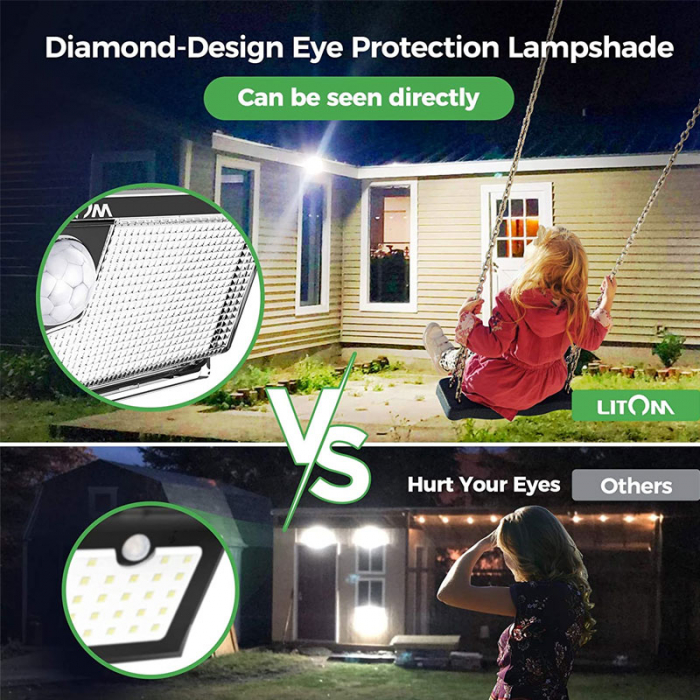 Set 2 lampi solare LITOM LTCD217, LED, 300 leduri, incarcare solara si senzor de miscare [5]