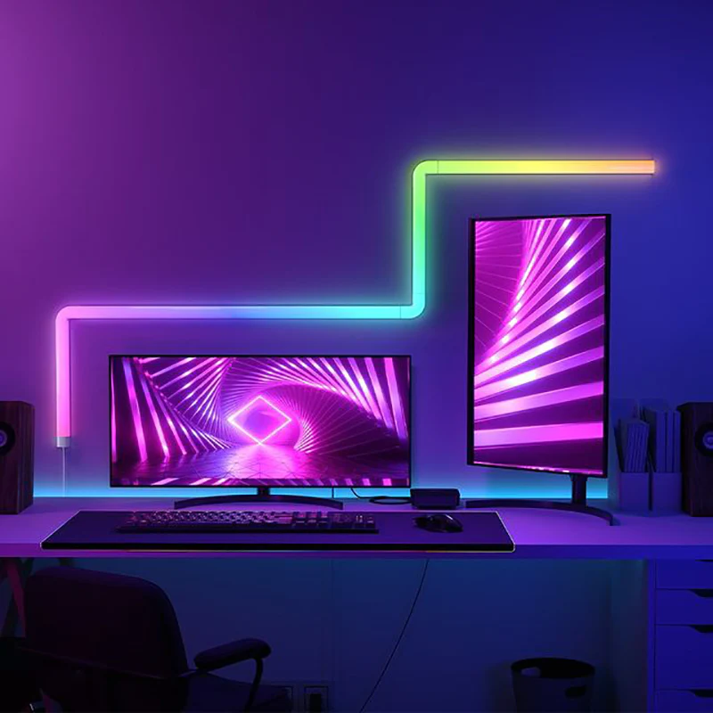 Set 8+4 buc bara LED Govee H6062 Glide Wall Light RGBIC Smart, Sincronizare Muzica, Wifi, Alexa, Google Assistant [7]