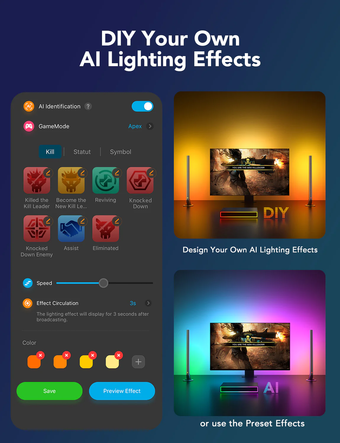 Set Banda si Lampi LED Govee H6601 RGBIC AI Gaming Sync Box Kit [6]