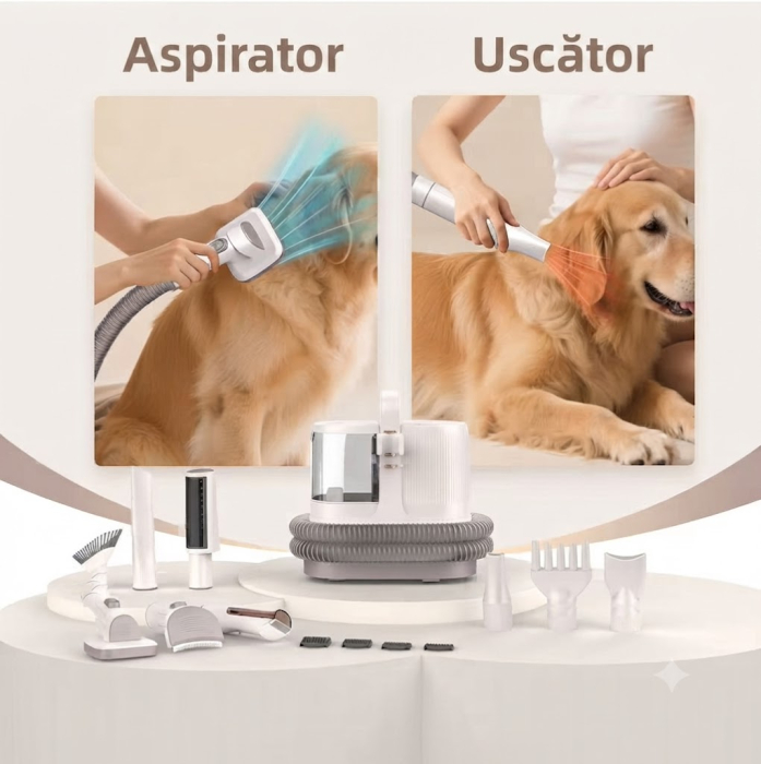 Masina De Tuns Animale cu Aspirare 9 in 1 Rovotec AllClean, Functie uscator, Caini, Pisici, Functie uscare, Aspirator animale si textile, 3 setari de aspirare [10]