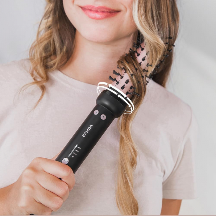 Perie rotativa 2 in 1 Cecotec Bamba InstantCare Curly AirFlow, Ondulator, Ceramica, Aer cald, Temperatura reglabila, rotire in ambele directii [6]