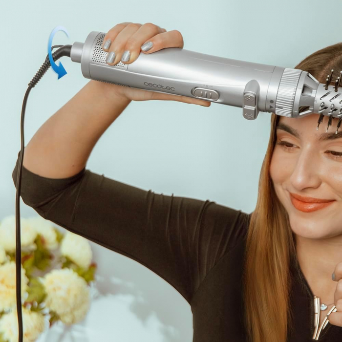 Set perie rotativa de par cu aer Cecotec CeramicCare 6in1 Gyro, 1100W, Uscator, Perie electrica, Ondulator - Resigilat [8]