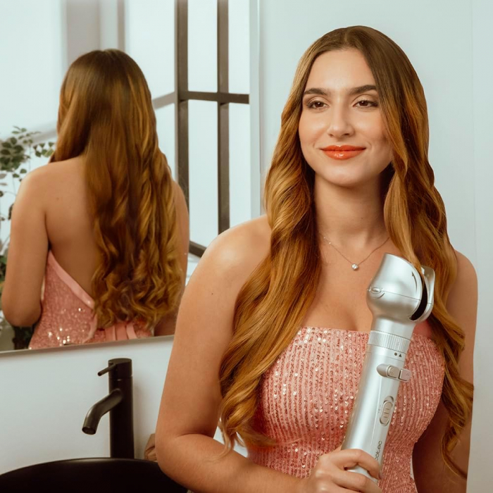 Set perie rotativa de par cu aer Cecotec CeramicCare 6in1 Gyro, 1100W, Uscator, Perie electrica, Ondulator - Resigilat [7]