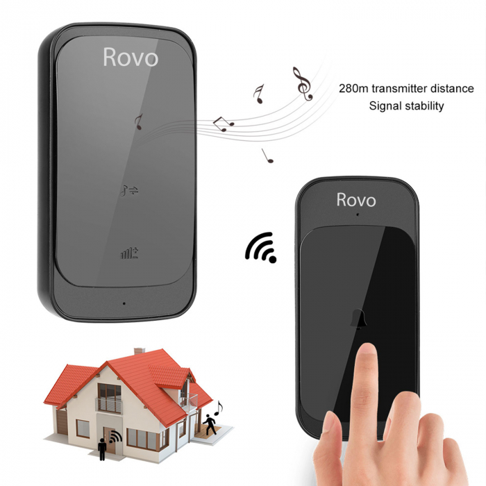 Sonerie Wifi Rovo C03, 2 Receptoare, IP44, 38 Melodii [5]