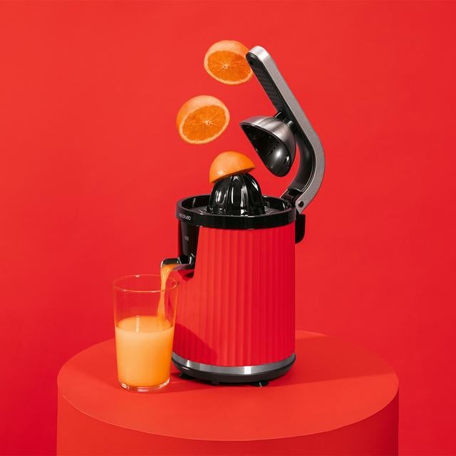 Storcator de citrice Cecotec Xqueeze RetroJuice 600, 600w, filtru din inox, anti picurare, 2 conuri de plastic, Rosu [4]
