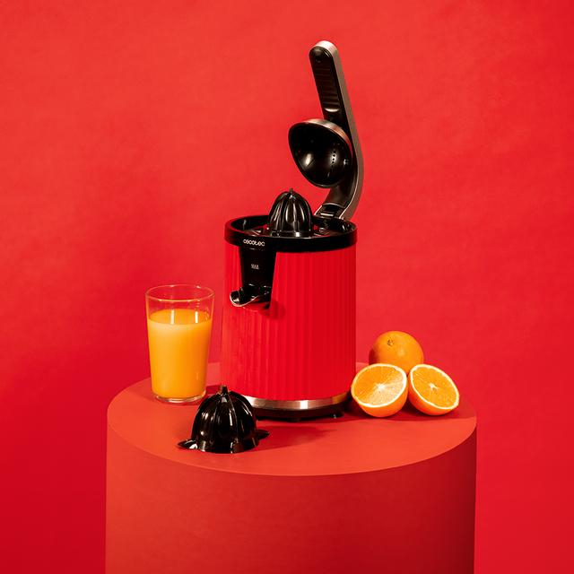 Storcator de citrice Cecotec Xqueeze RetroJuice 600, 600w, filtru din inox, anti picurare, 2 conuri de plastic, Rosu - Resigilat [5]