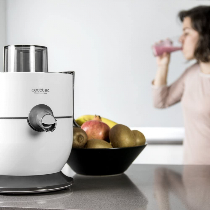 Storcator de fructe si legume Cecotec ExtremeTitanium 19000, 650 W, 19000 RPM, 2 viteze, Sistem de siguranta, Recipient suc 500 ml, Alb [3]