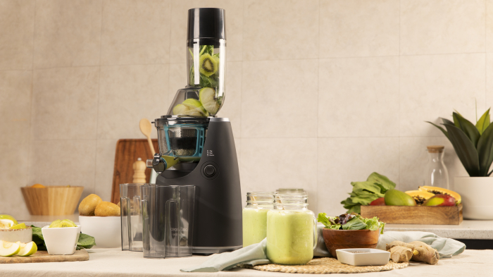 Storcator de fructe si legume cu melc Cecotec Juice&Live 1500 Pro, 250 W, Recipient suc, Recipient pulpa, Functie Reverse, Negru/Inox [5]