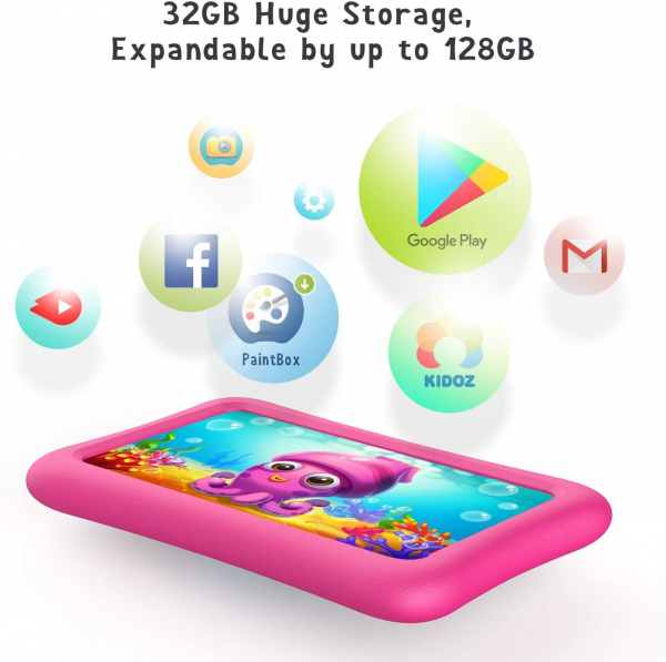 Tableta copii de 7 inch HD Vankyo Z1, Quad-Core Android 8.1 Oreo 1GB, 32GB - Roz - Resigilat [7]