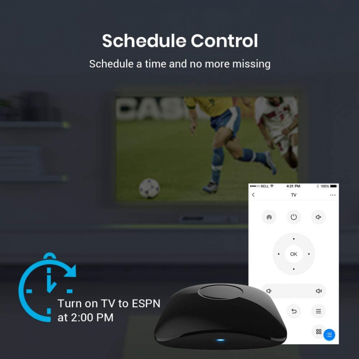 Telecomanda universala inteligenta BroadLink RM4 Pro, Wi-Fi, Compatibil cu Google Home, Alexa & IFTTT273 - Resigilat [8]