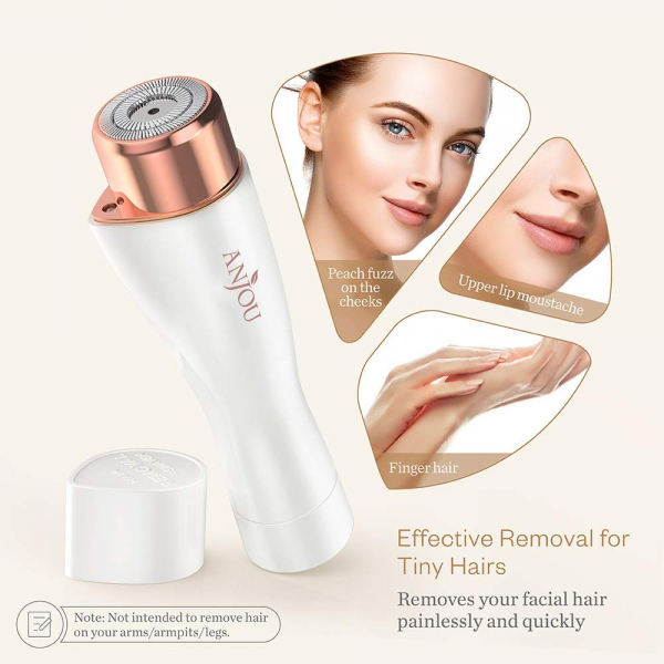 Trimmer facial femei Anjou AJ-PCA014, Lumina LED, pentru mustata, par facial [7]