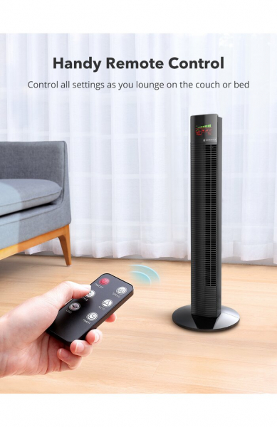 Ventilator turn TaoTronics TT-TF002, 60W, telecomanda, 3 viteze, display LED, silentios [3]