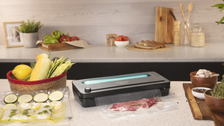 Aparat de vidat si sigilat alimente SealVac 120 SteelCut, putere 120 W, latime 31 cm,Taiere folie, vidare umeda/uscata, vidare caserole, rola pungi inclusa [3]