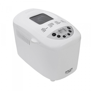 Masina de paine ADLER AD 6019,gluten free, 2 palete framantare, 1100 W, 1250 g, 12 Programe, afisaj LCD, Alb [0]