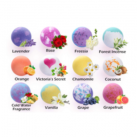 Set cadou bomba de baie Homasy BY077A, 12 arome diferite [2]