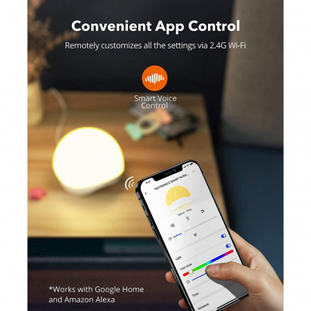 Lampa de veghe Smart TaoTronics TT-CL023, RGB, control din telefon, 25 de sunete, control Alexa si Google [4]