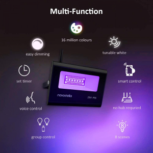 Set 2 proiectoare de podea LED RGB Novostella, Smart, Wifi, Alexa,Google , 20W, Exterior IP66 waterproof [8]