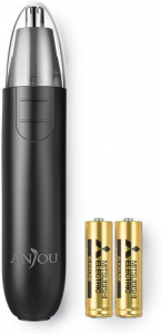Trimmer pentru nas/urechi Anjou AJ-FS005, Cap detasabil si lavabil, Lumina LED, Baterii, Negru [0]