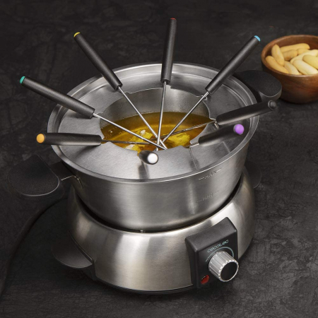 Set fondue electric Cecotec Fun GourmetFondue 1000 W, termostat reglabil ,1.6 litri, 8 furculite [2]