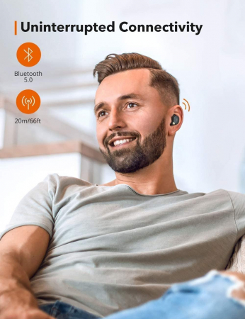 Casti wireless TaoTronics SoundLiberty 79 TWS, sunet puternic si clar,  Smart AI Noise Reduction Technology, 30 ore, IPX8, USB-C [2]