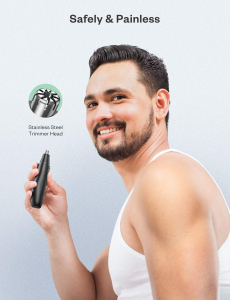 Trimmer pentru nas/urechi Anjou AJ-FS005, Cap detasabil si lavabil, Lumina LED, Baterii, Negru [7]