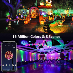 Set 2 proiectoare de podea LED RGB Novostella, Smart, Wifi, Alexa,Google , 20W, Exterior IP66 waterproof [9]