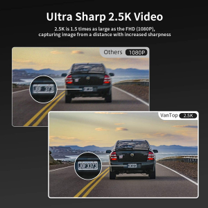 Camera auto DVR Dubla Oglinda VanTop H610, 2.5K, Bord si Spate, Touch-Screen, Unghi 160 grade, Senzor Sony IMX 335, G Senzor, Display 10" IPS [4]