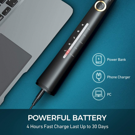 Periuta de dinti electrica ATMOKO AMHP126 cu 8 capete DuPont, 3D, 5 moduri, temporizator 2 min, 40000 pulsatii/min [2]