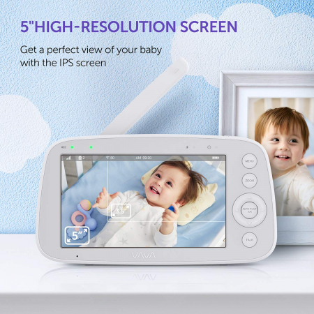 Baby Monitor Video pentru bebelusi VAVA VA-IH006, Display 5 inch, Raza 300 m, 720P, Night Vision, Alarma, Temperatura, Unghi larg, Zomm, Control directional - Resigilat [4]