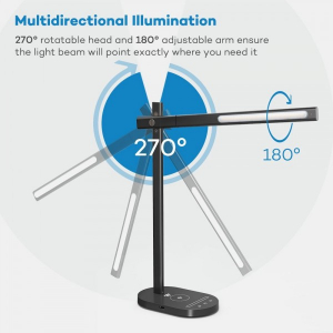 Lampa de birou LED TaoTronics TT-DL31, protectie ochi, control touch, Incarcare Telefon Wireles si USB - Resigilat [7]