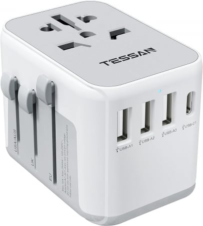 Casa si Gospodarie - Adaptor International Tessan 633FC, 4xUSB - 3.4A, 10A, USB-C
