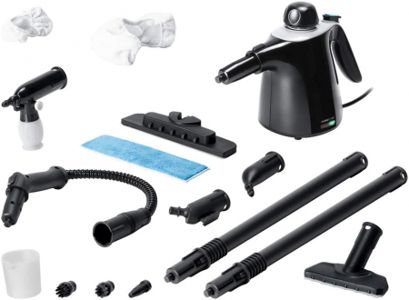 Casa si Gospodarie - Aparat de curatat cu aburi Cecotec HydroSteam 1040 ActiveSoap, 1100W, Mop, 450ml, 12 accesorii, 40 g min - RESIGILAT
