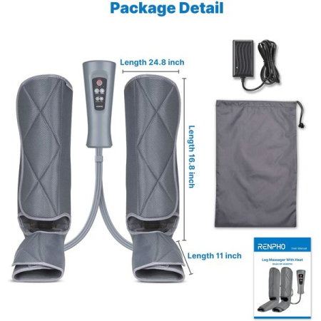 Aparat de masaj gambe si picioare cu compresie aer Renpho ALM071H, 5 moduri masaj, 3 intensitati, Incalzire, controler inclus, pentru circulatie si relaxare musculara [1]