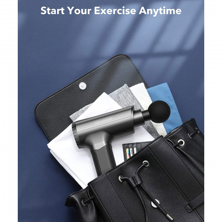 Aparat de masaj Gun TaoTronics TT-PCA004, 6 capete interschimbabile, 20 trepte de viteza - Albastru [5]