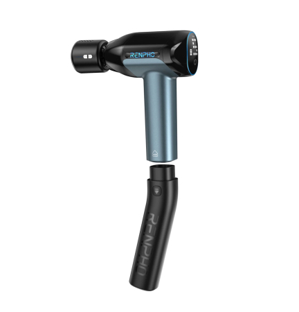 Masaj - Aparat de masaj Profesional Gun Renpho Reach 2, Incalzire si racire, 6 capete, 5 viteze, Control touch temperatura, brat de extensie, geanta