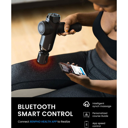 Aparat de masaj Gun Renpho Thermacool Power+, Incalzire si racire, 6 capete, 5 viteze, Control din telefon Bluetooth [5]