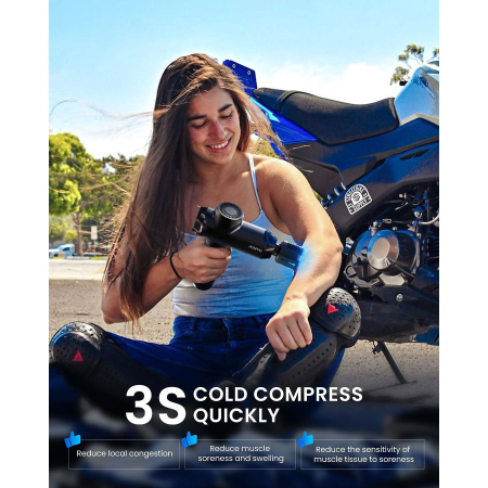 Aparat de masaj Gun Renpho Thermacool Power+, Incalzire si racire, 6 capete, 5 viteze, Control din telefon Bluetooth [4]