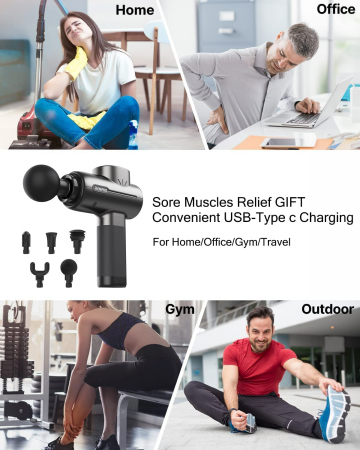 Aparat de masaj Gun Renpho R3, 5 capete interschimbabile, 5 trepte de viteza [5]