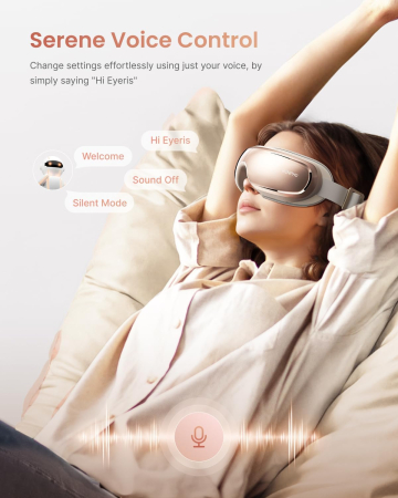 Aparat de masaj pentru ochi RENPHO Eyeris 3 Rose, compresie cu aer, vibratii, incalzire si racire, Bluetooth, control vocal, pliabil, relaxare si reducerea oboselii oculare [2]
