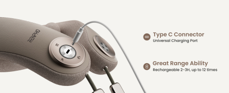 Aparat de masaj cervical RENPHO R-L001, masaj Shiatsu  6D, incalzire, Bluetooth, wireless, acumulator reincarcabil, relaxare gat si umeri [4]